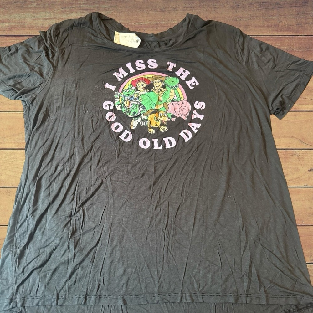 Toy Story "I Miss The Good Old Days" Women's 2XL Black Short Sleeve T-Shirt